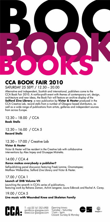 CCA art book fair Glasgow 2010
