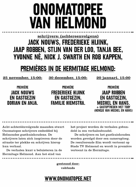‘Onomatopee van Helmond’: Jaap Robben en gastgezin Michel en Hans: Première 3e film en presentatie 3e verhaal