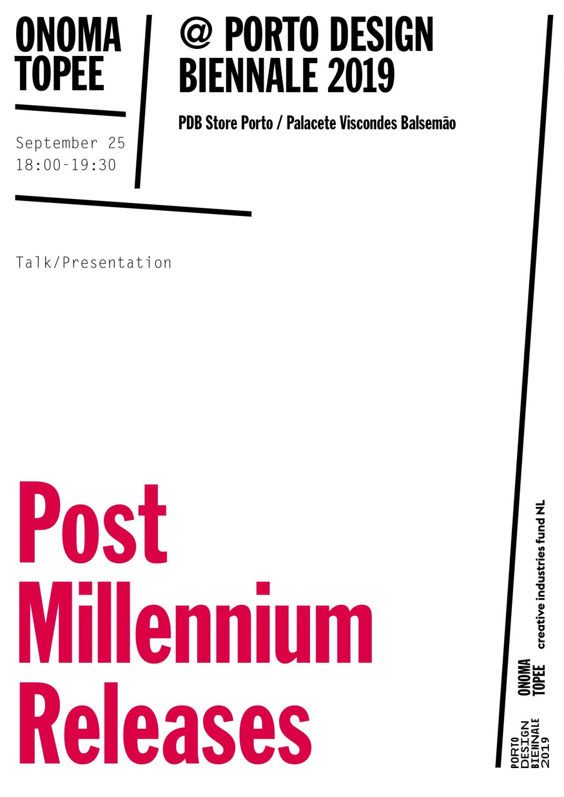 Post Millennium releases - Onomatolecture at Porto Design Biennale