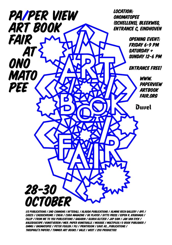 Pa/per view Art Book Fair @Onomatopee Eindhoven